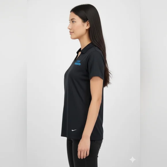 Nike Golf Women's NWT Dri-FIT Vertical Mesh Black Polo Shirt Size Large - Picture 5 of 11